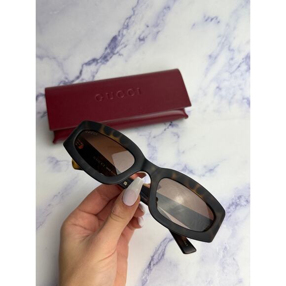 NEW Gucci GG1787S Havana Brown Mask Unisex Sunglasses